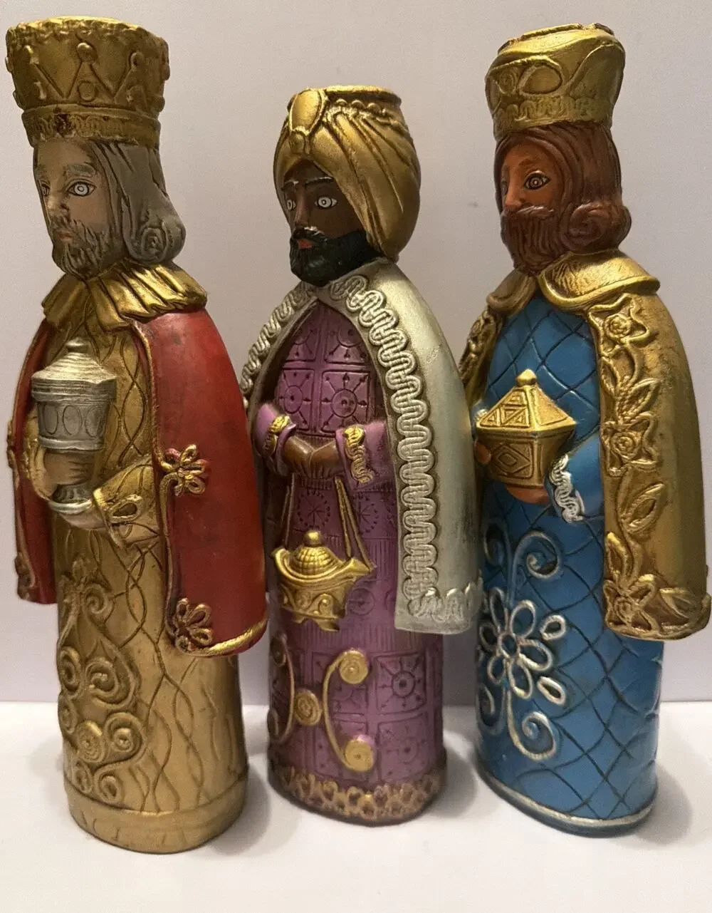 Vtg SET of Three MAGI WISEMEN Candleholders 1950’s Christmas 11”